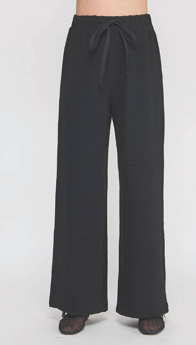 NEW ALLIE ROSE women's cotton blend jacquard wide leg pants in black
